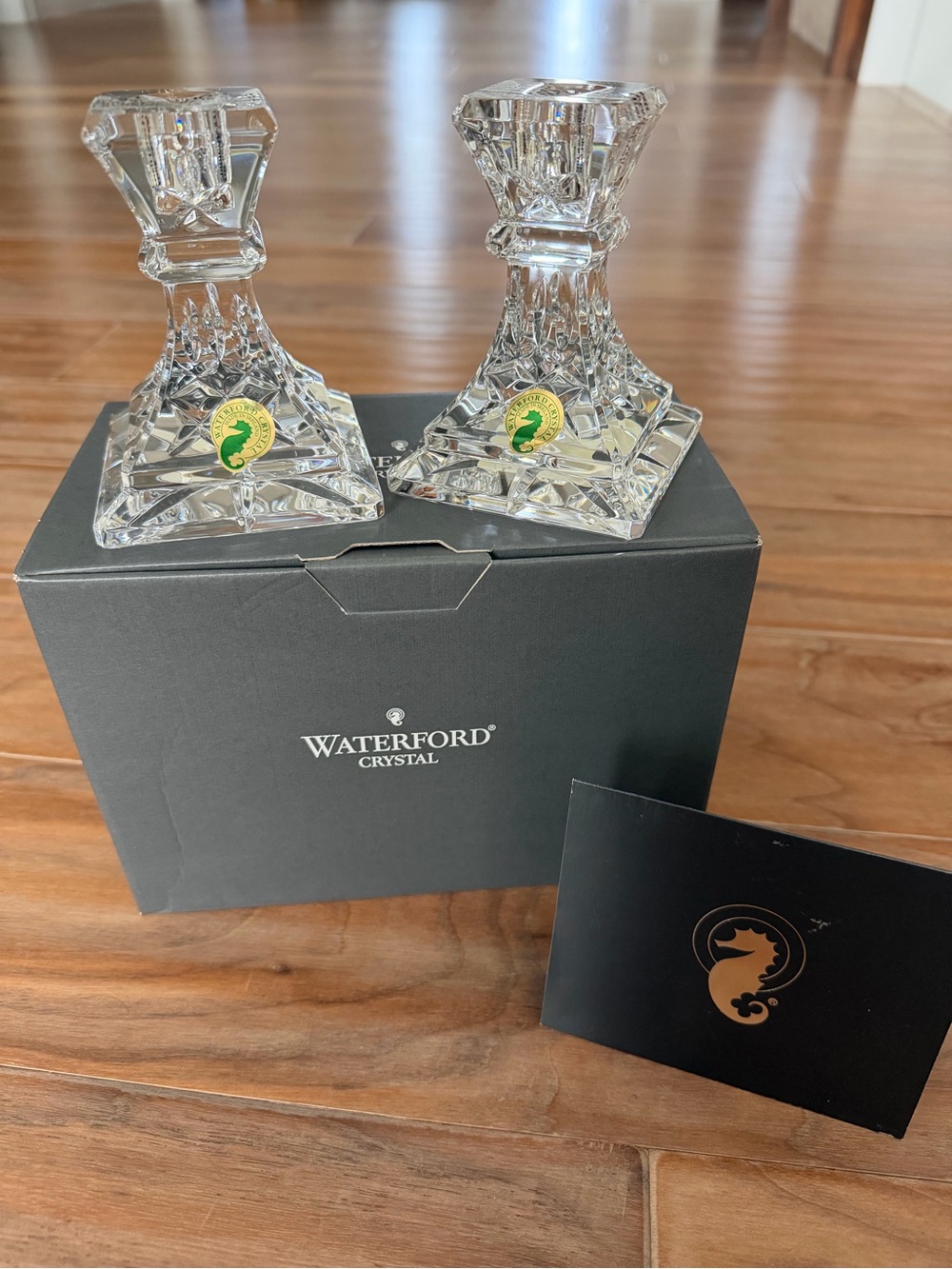 NIB Vintage Waterford Lismore 4” Candlestick Pair - Made in Ireland Rare